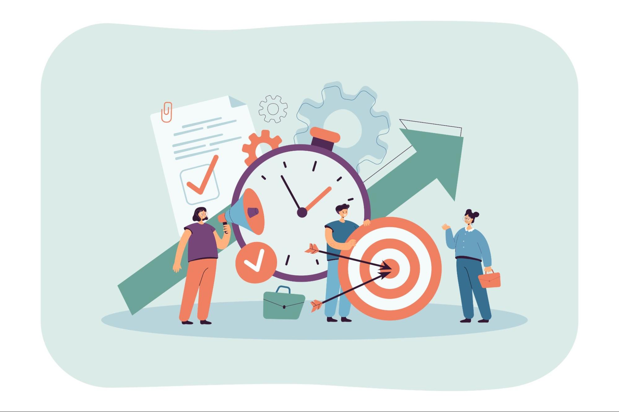 In project management, project objectives are clearly defined, measurable, and time-bound goals that outline what the project aims to accomplish.